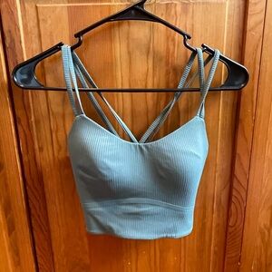 Like A Cloud Lululemon Longline Sports Bra size 8 B-C cups light support green